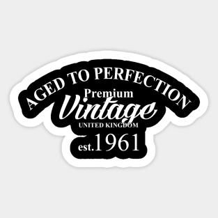 Aged To Perfection Vintage UK 1961 Sticker